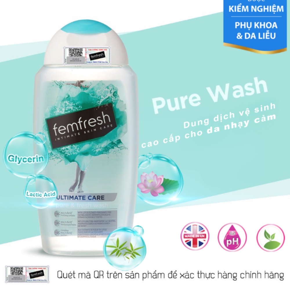 Dung dịch vệ sinh phụ nữ Femfresh Daily Intimate Wash 250ml Kimochi Store