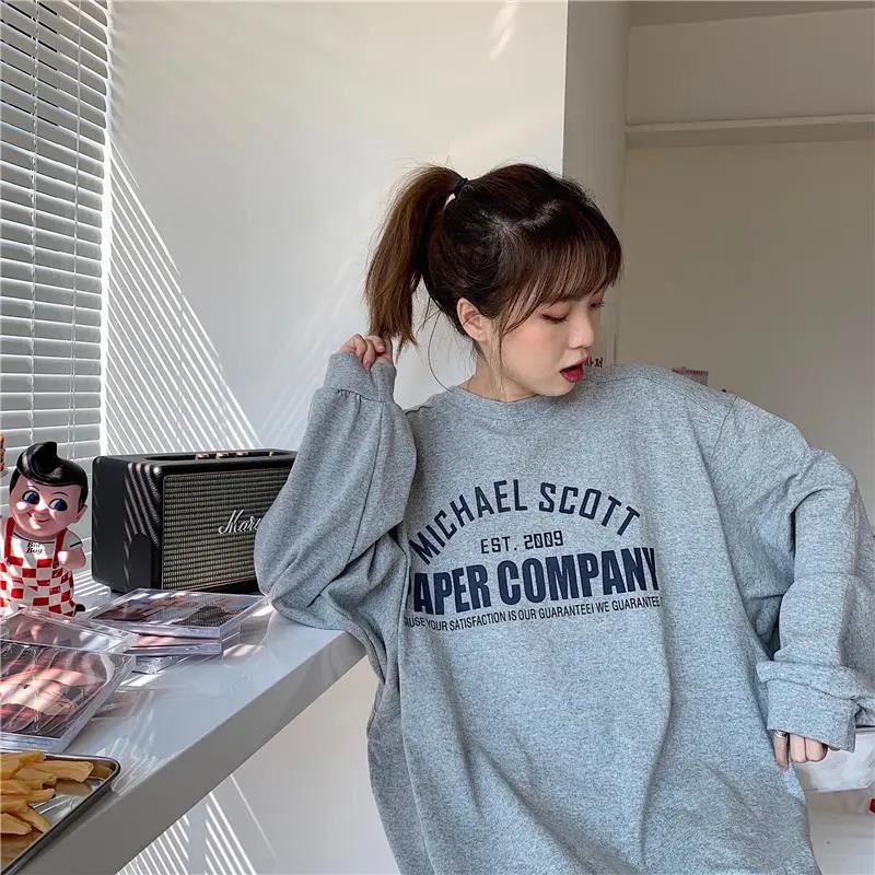 Áo Sweater Tay Dài Dáng Rộng In Họa Tiết Phong Cách Harajuku Hàn Quốc Thời Trang Mùa Thu Hàng Mới 2021 Dành Cho Nữ
