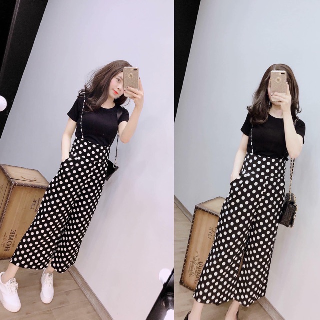 Set yếm chấm bi