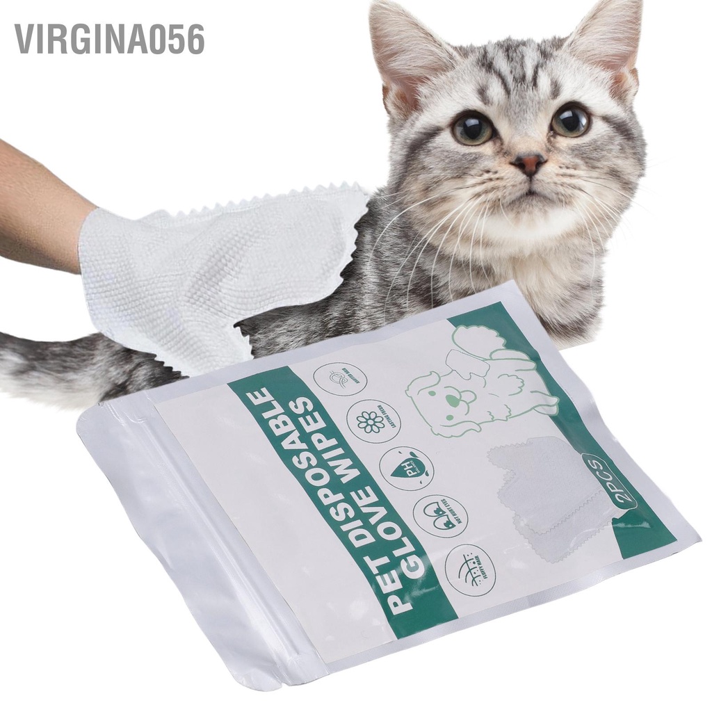 Virgina056 Găng tay chải lông cho thú cưng Khăn lau Làm đẹp Miễn phí Mát-xa làm sạch tắm chó mèo