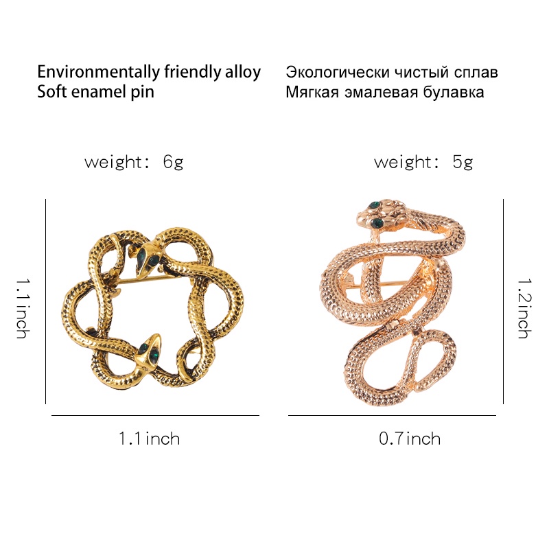 Cài áo hình rắn đính đá thời trang nữ