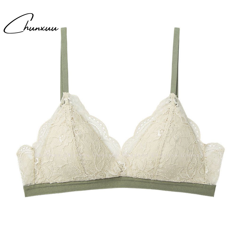 Áo lót ren nữ CHUNXUU không gọng đệm mỏng ôm ngực, phối ren hoa gợi cảm - AV33
