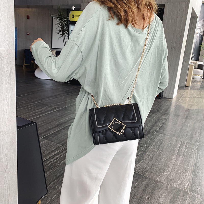 Túi Xách Nữ Khóa Nắp Gương Nhiều Ngăn Dây Đeo Xích Đặc Cao Cấp