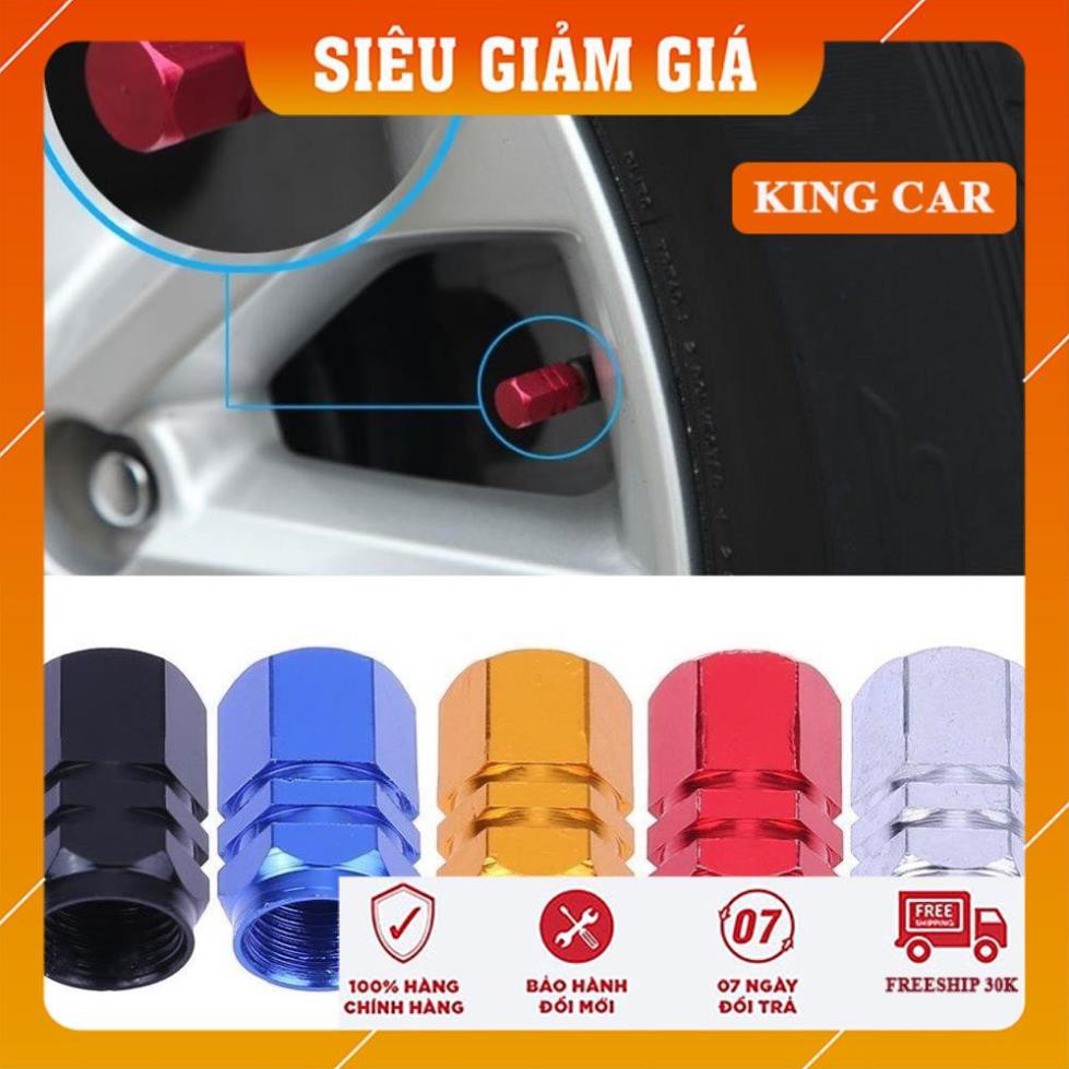 Bộ 04 nắp chụp trang trí và bảo vệ van ô tô, ốc trang trí vòi xe hơi- Shop KingCar