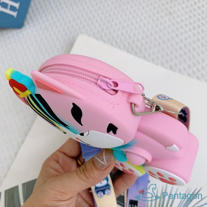 Túi Đeo Chéo Đựng Tiền Xu Bằng Silica Gel Họa Tiết Hoạt Hình Nhiều Màu Dễ Thương Cho Bé