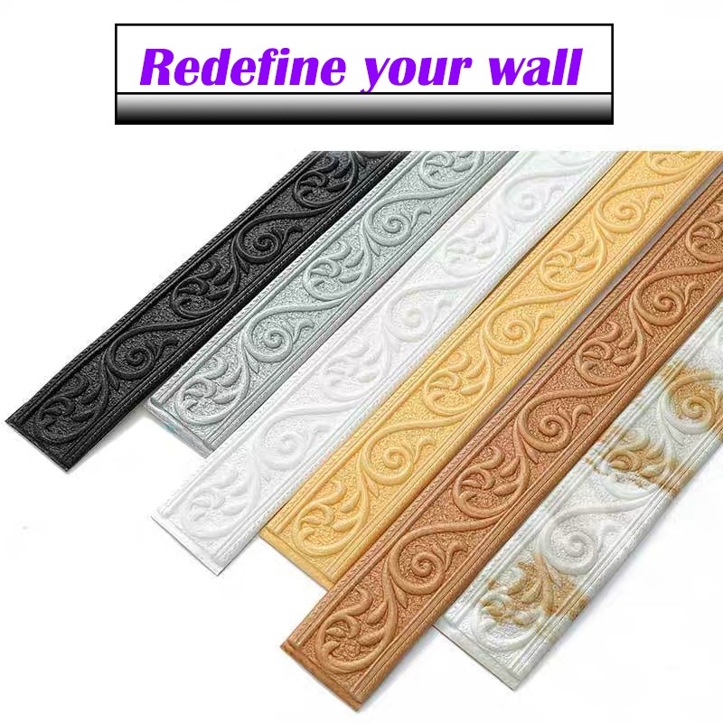 Cuộn dây dán viền tường bằng xốp pe 3d chống thấm nước 2.3m