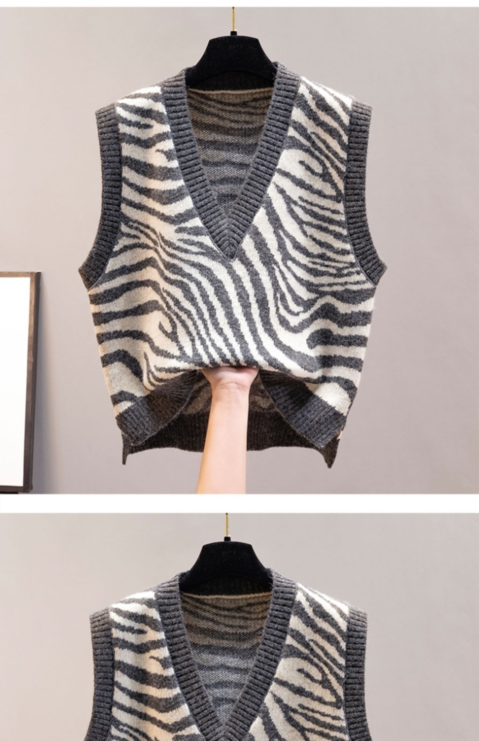 Áo khoác len dáng rộng cổ V không tay thời trang mùa thu 2021 cho nữ  | BigBuy360 - bigbuy360.vn