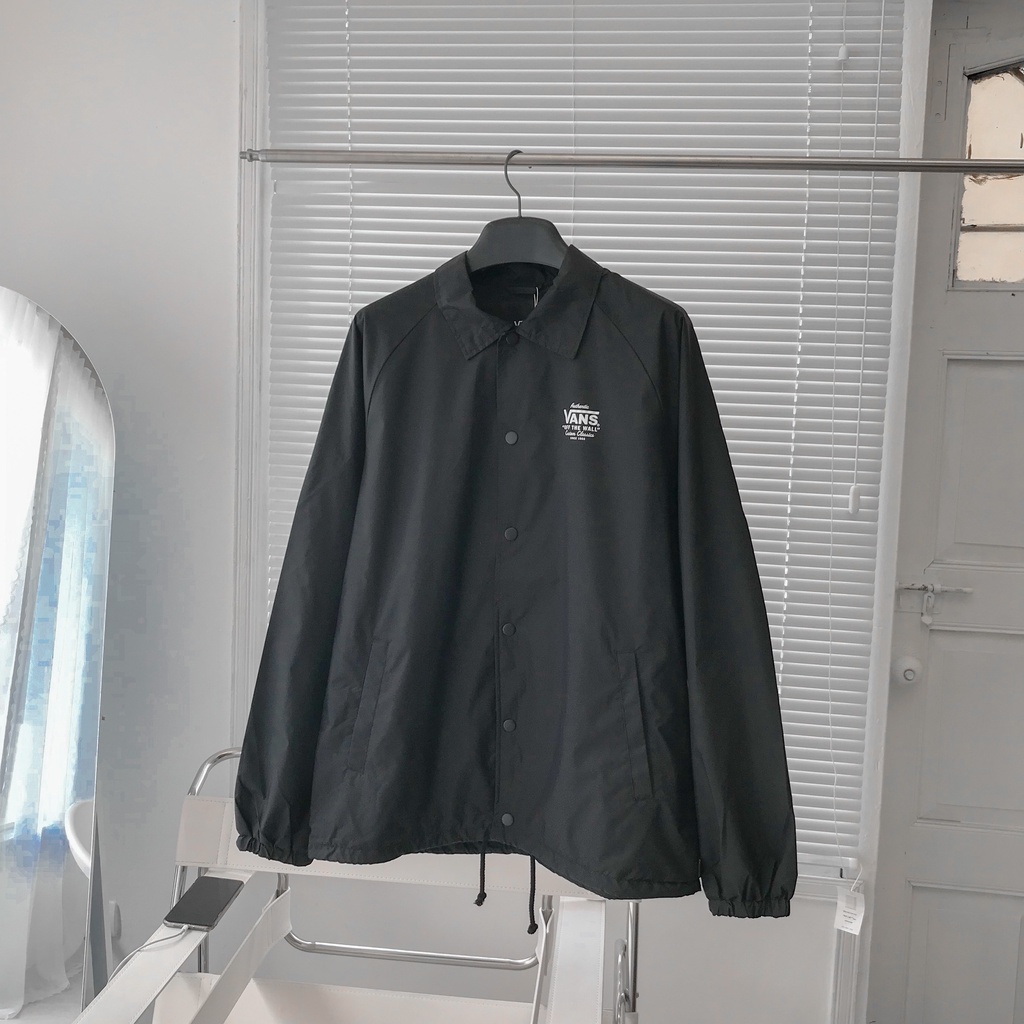 Áo Khoác Gió VA Jacket Khuy Bấm 2 Lớp Unisex Chống Nước Chống Gió Chống Thấm In Logo Nhỏ
