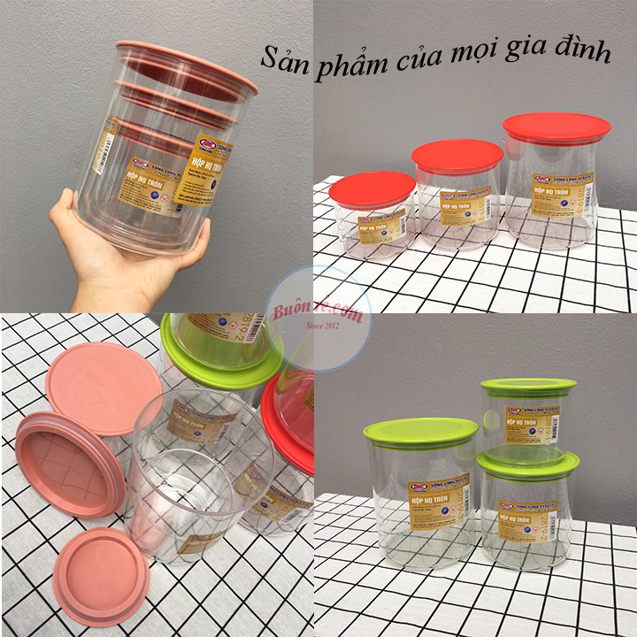 Bộ 3 hộp Hàn Quốc tròn đựng thực phẩm Song Long 2819 tiện lợi cao cấp -Buôn rẻ 01013