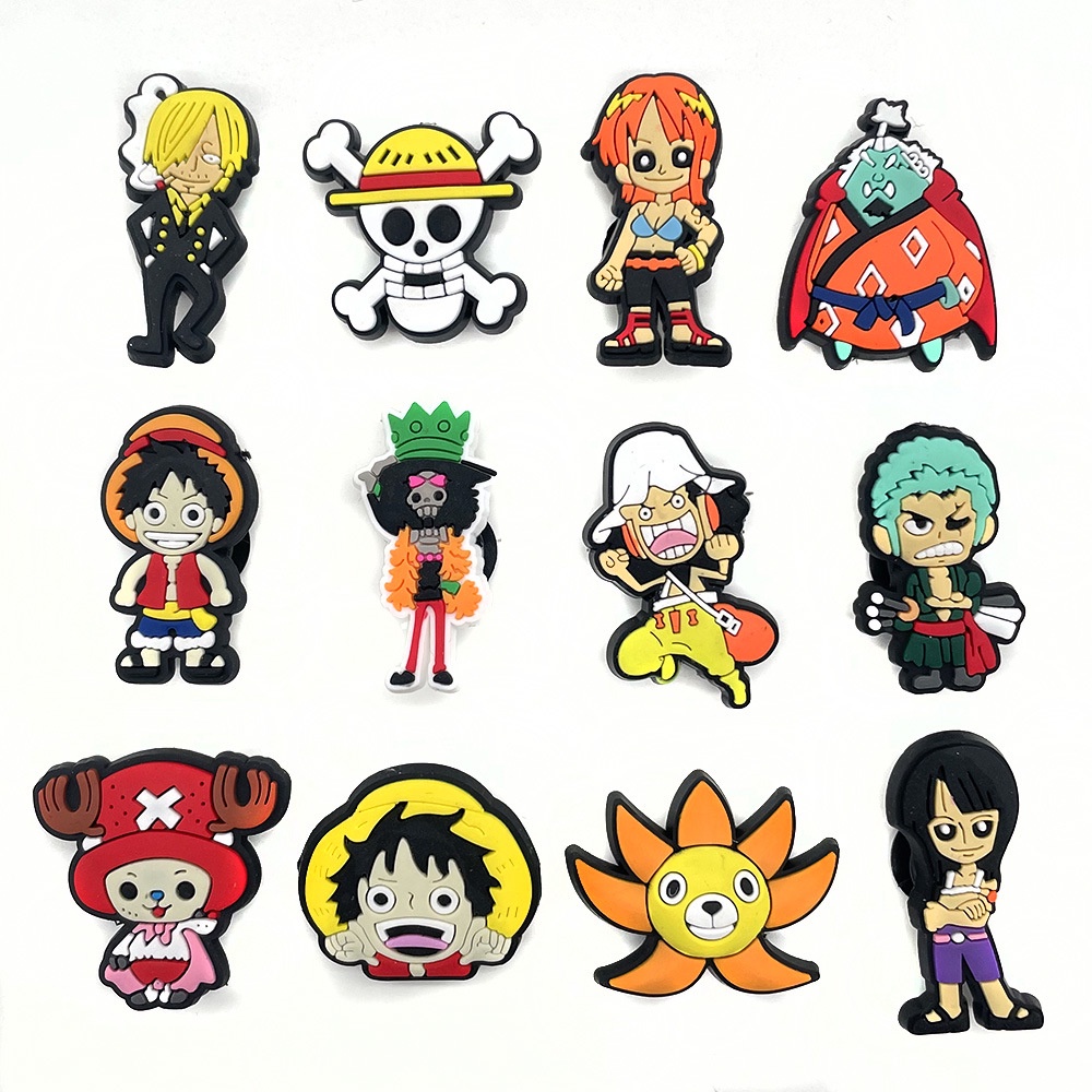 Set 12 Phụ Kiện Khóa Giày Crocs Bằng Nhựa PVC Họa Tiết Anime Nhật Bản