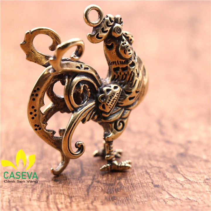 Tượng Đồng Phong Thủy, Móc Khóa Con Gà Dậu, Móc Chìa Khóa Đồng Thau Kim Kê