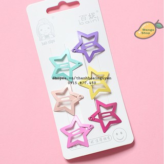 Set 6 kẹp tóc sắc màu