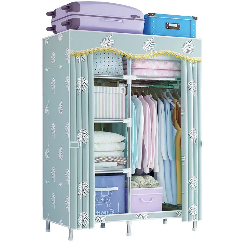 [HOẢ TỐC HCM] Tủ Quần Áo Tủ Vải 1-2-3 Buồng Khung Thép Titan Có Rèm Vải Cao Cấp Chịu lực 200kg