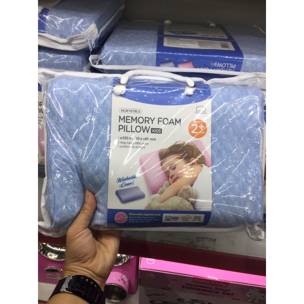 Gối ngủ cho trẻ em Lock&lock Memory Foam Pillow Kids HLW181BLU