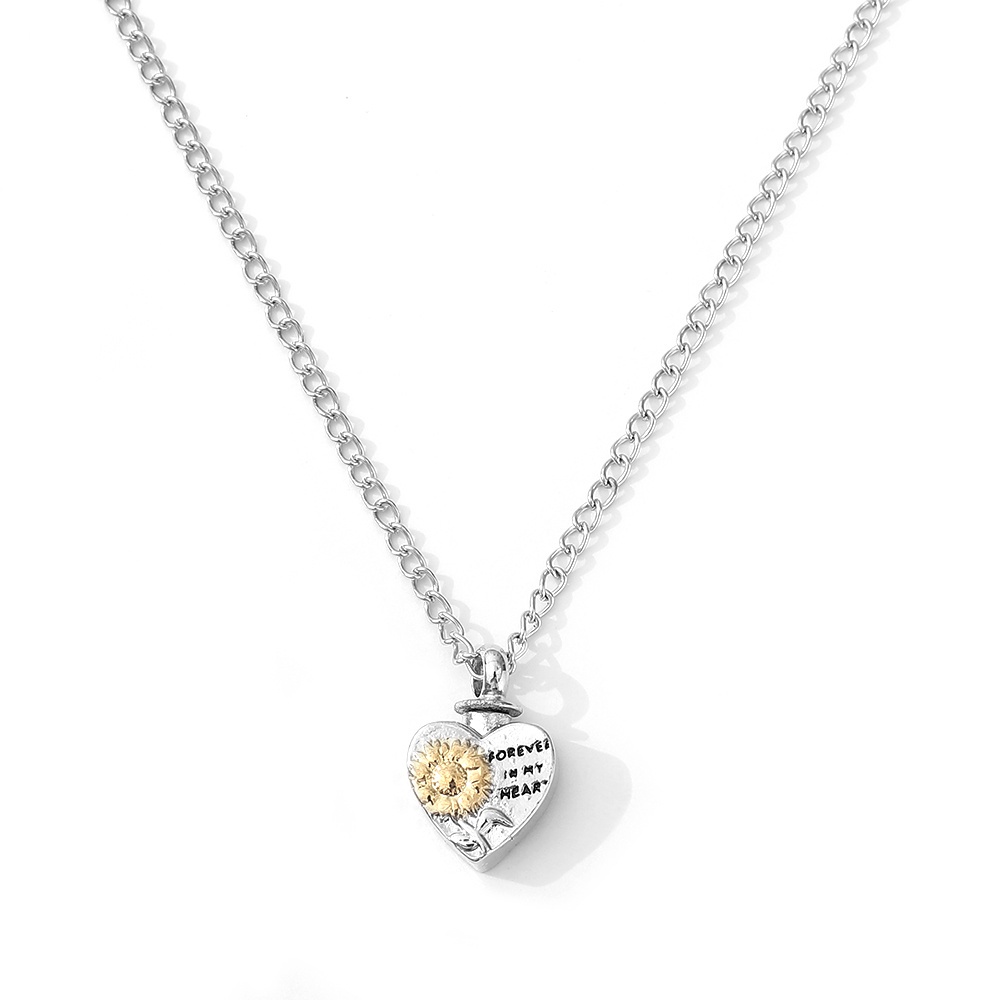 Vòng cổ Bạc Mặt Hình Hoa Hướng Dương 45cm Màu Sắc Đơn Giản