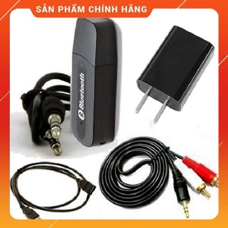 Bộ USB thu bluetooth Music Receiver cho dàn amly ra loa USB bluetooth, cáp 3.5ly ra 2 bông sen, adaptor