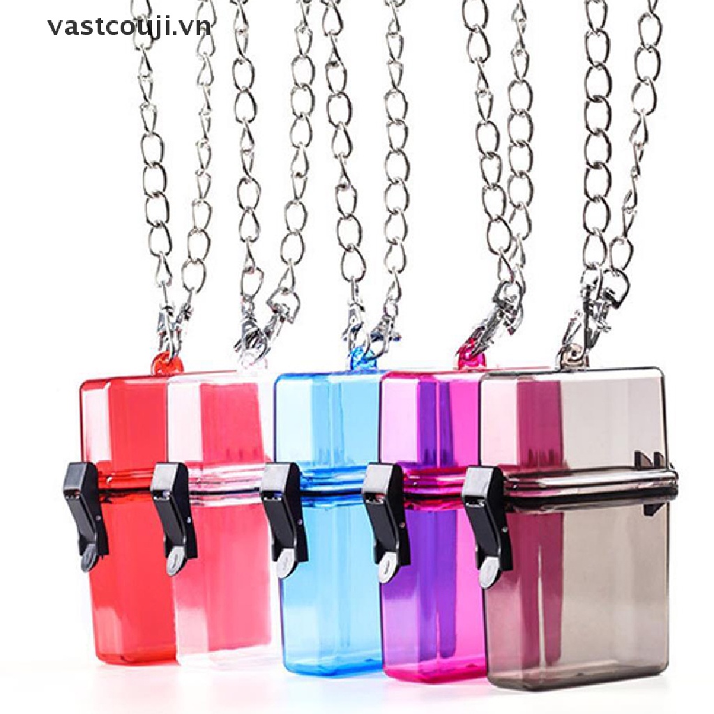 Hộp Đựng Thuốc Lá Bằng Nhựa Chống Thấm Nước Kèm Dây Xích Treo Tiện Dụng