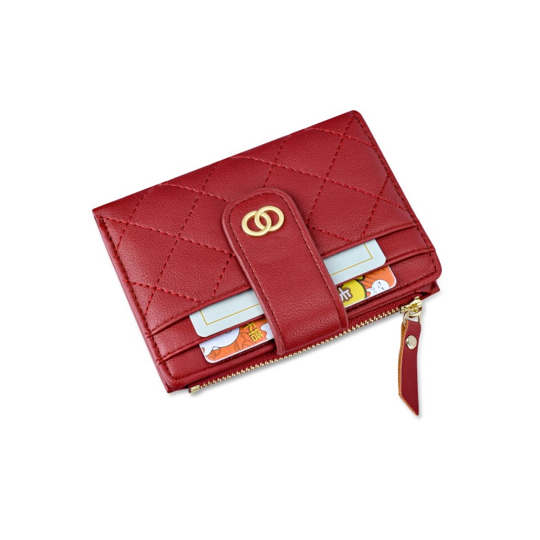 Ví nữ cao cấp Tuinhacam ví nữ ngắn mini cầm tay nhỏ gọn đựng tiện, đựng thẻ khoá zip khoá bấm kiểu đơn giản trần trám