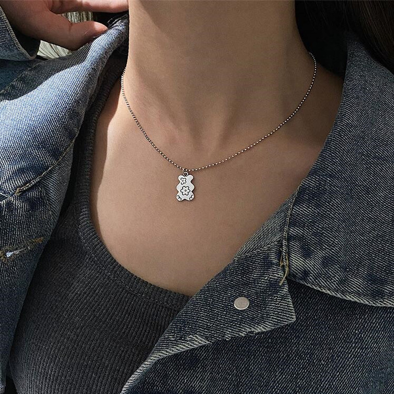 Dây chuyền & vòng tay gắn hình gấu & hoa thời trang Hàn Quốc cho nữ