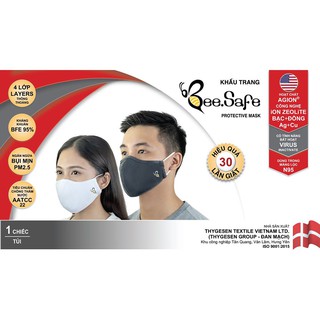 Khấu trang kháng nước kháng khuẩn Nano 4 lớp Bee.Safe