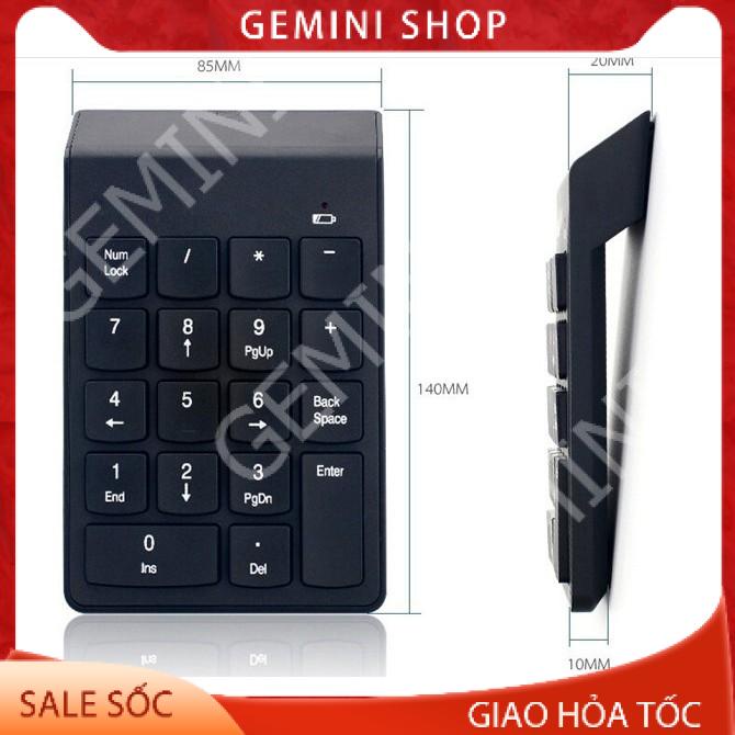 Bàn phím số rời không dây Wireless 2.4 GHz cho Laptop Máy tính Numpad K07