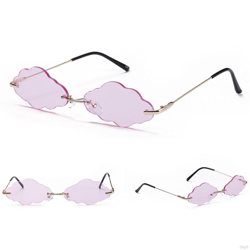 Kính Mát Gọng Hình Đám Mây Không Gọng Phong Cách Hàn Quốc