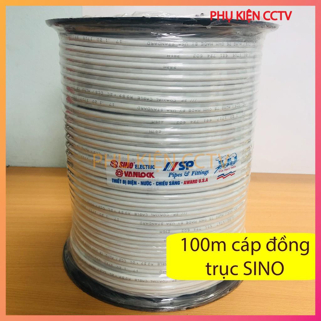 [100m]Cáp đồng trục liền nguồn SINO (RG59 + 2C CCS) chuyên dụng cho Camera cắt từ cuộn 305m | WebRaoVat - webraovat.net.vn