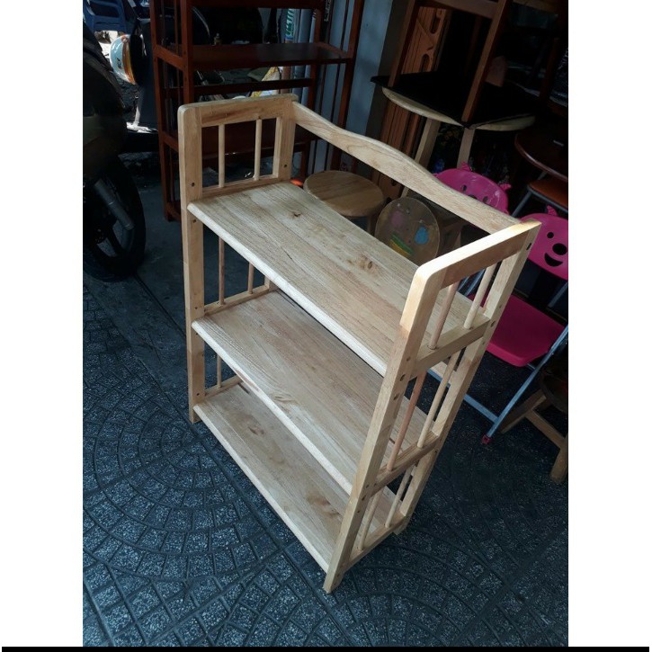 Kệ sách gỗ 3 tầng, 50cm Gỗ Cao Su rẻ bất ngờ- u10_shop