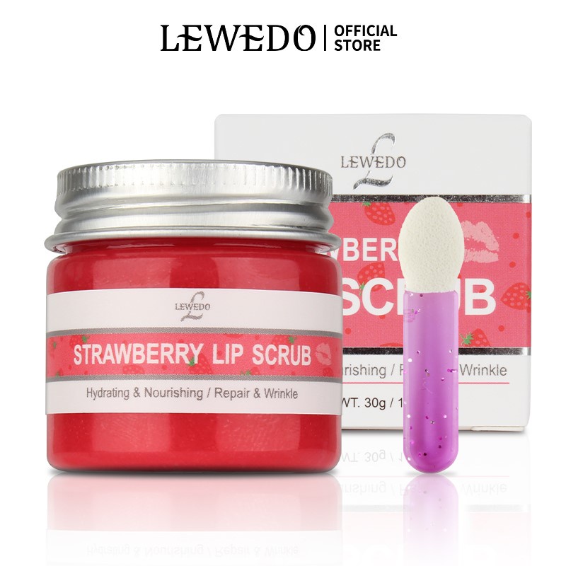 LEWEDO Strawberry Lip Scrub Moisturizing Repair Lip Care 30g