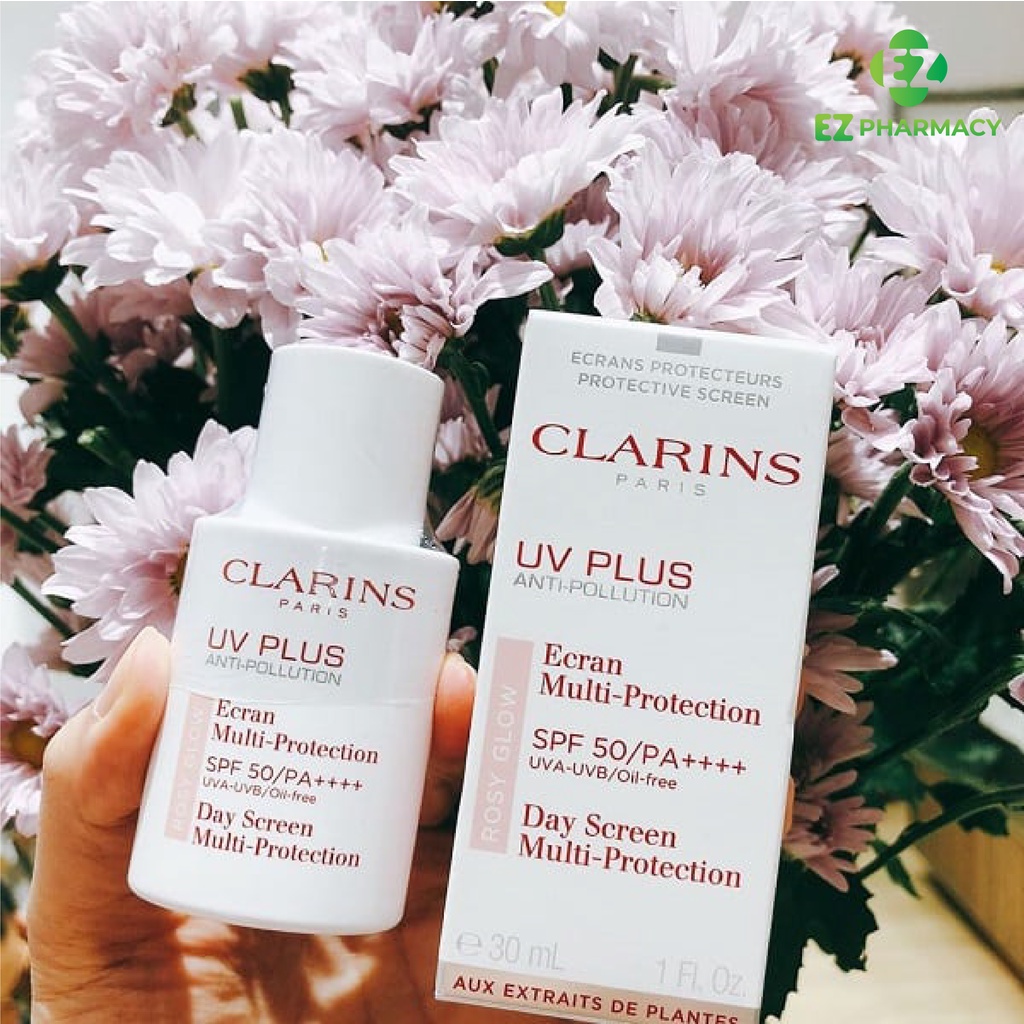 Kem chống nắng Clarins Rosy Glow giúp bảo vệ da trước tia UVA và UVB, SBF 50 và nâng tông màu hồng nhẹ - Hộp 50 ml
