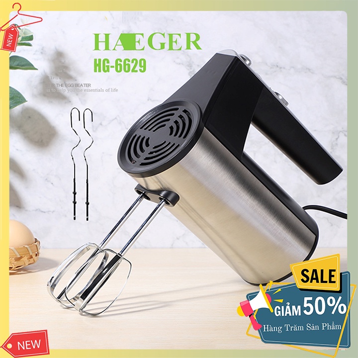 [ BH - 12 Tháng] Máy Trộn Bột Đa Năng Haeger 450W Đánh Trứng, Đánh Kem, Nhào Bột, Đánh Bọt Cafe