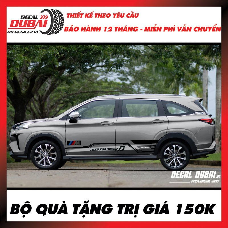 Tem Dán Sườn xe Veloz phong cách AMG