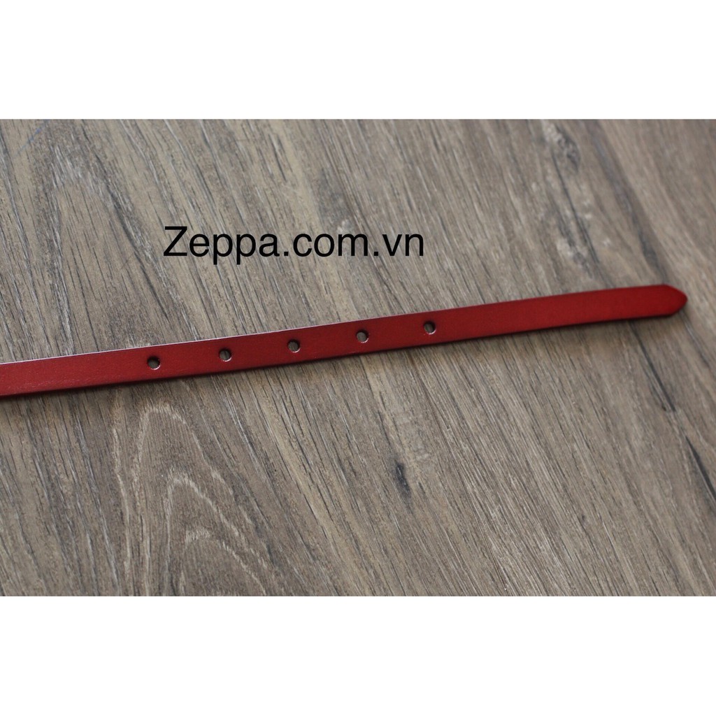 NỊT DA BÒ ZEPPA - NỊT NỮ - MÀU NÂU ĐỎ