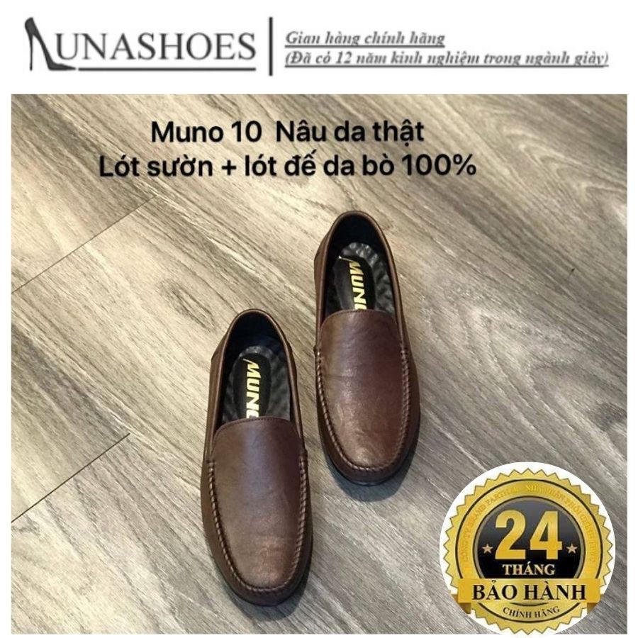 Giày tây công sở nam Lunashoe MUNO 10 da bò 100% - Giày tăng chiều cao da bò thật (bảo hành 24 tháng)