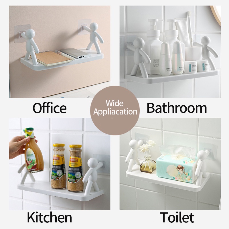 Giá Đỡ Gắn Tường Không Đục Lỗ Sáng Tạo Sắp Xếp Gọn Gàng Cho Nhà Bếp