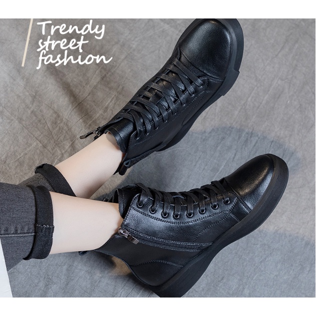 GIÀY BOOT CỔ THẤP NAM NỮ 100% DA BÒ CAO CẤP THỜI TRANG XUÂN THU ĐÔNG