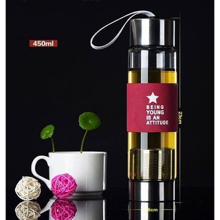 Combo 10 bình thủy tinh pha trà có lọc trà 450ml ( trộn màu )