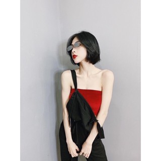 áo ống nhung đỏ