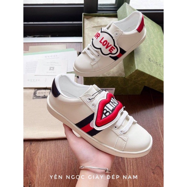 Giày gucci môi slipon nam nữ hàng siêu cấp , Giày thể thao nam nữ trắng sneaker