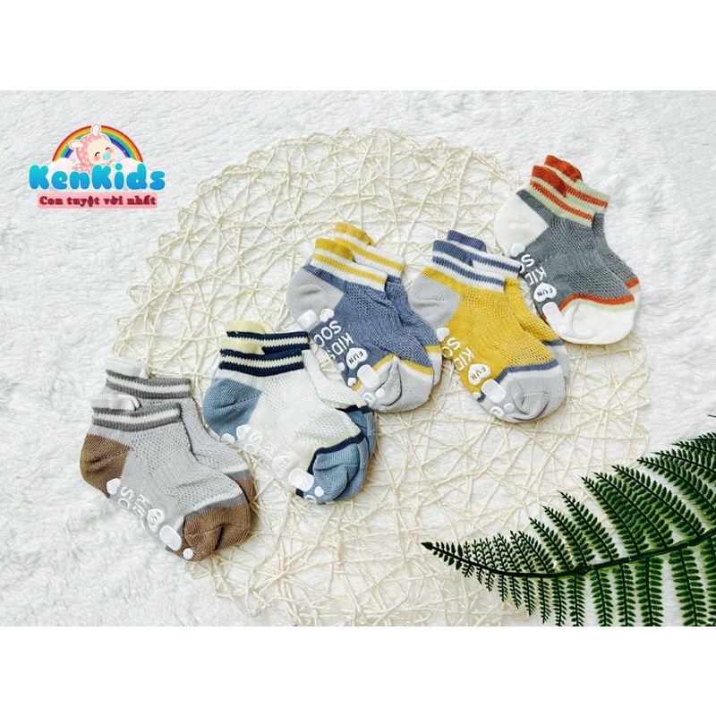Set 5 Đôi vớ / Tất lưới chống trượt cao cấp tập đi an toàn cho bé (XS/S/M)