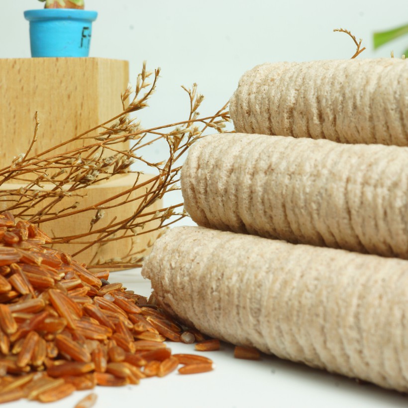Bánh gạo lứt đậu đỏ hạt sen GUfoods - Ăn kiêng, Thực dưỡng, Thuần tự nhiên