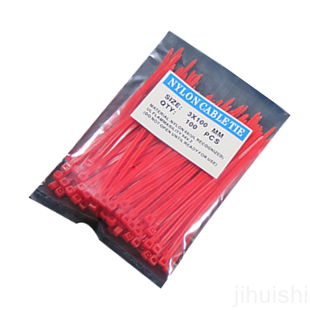Set 100 Dây Rút Nhựa Nylon 3x100mm Nhiều Màu Sắc Có Thể Tái Sử Dụng