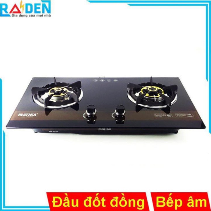 Bếp ga âm đầu đốt đồng Matika MTK-2562 mặt kính dày 7mm chịu nhiệt, chịu lực