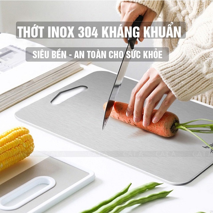 Thớt inox 304 kháng khuẩn, thớt chặt thái dễ dàng vệ sinh không bị han gỉ ẩm mốc