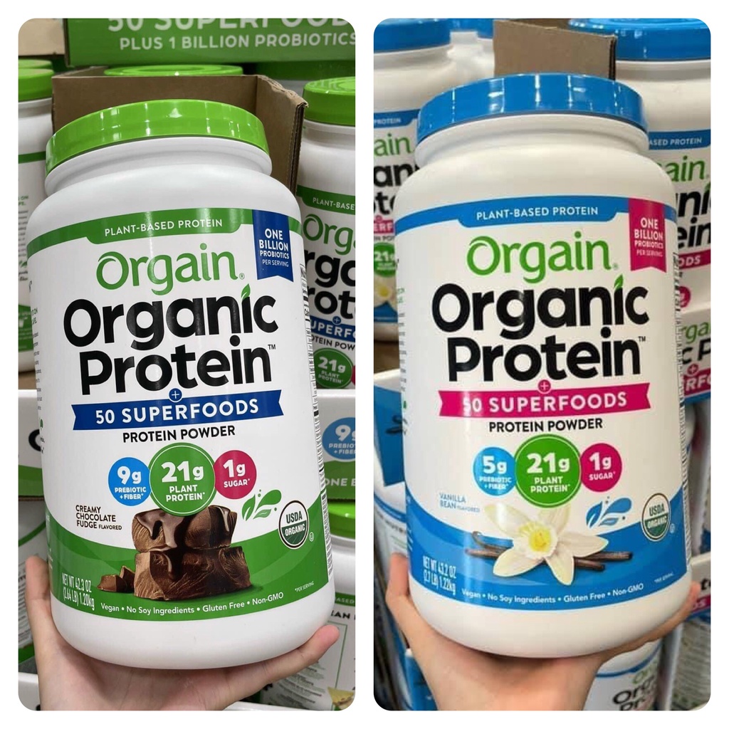 Bột Protein Orgain Organic Protein &amp; 50 Superfoods của Mỹ - (Vị Vani, Socola)