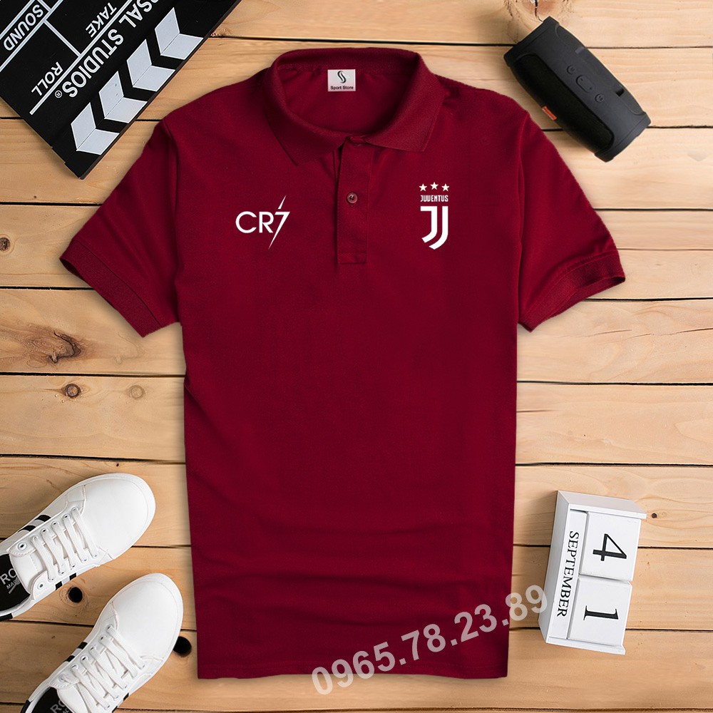 Áo thun polo bóng đá cao cấp Juventus CR7 HOT vải đẹp không bông xù