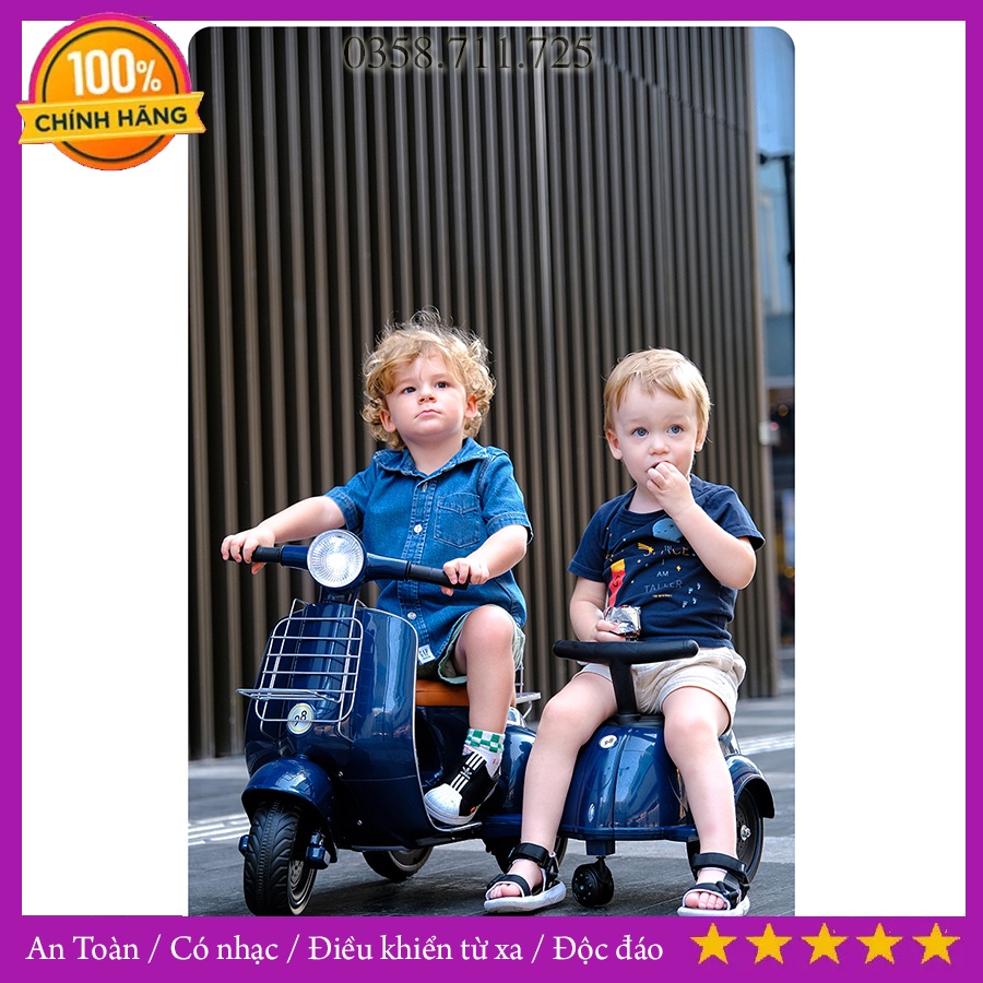 Xe điện trẻ em 3 bánh có thùng bên hông cho trẻ em, đồ chơi vận động cho bé an toàn