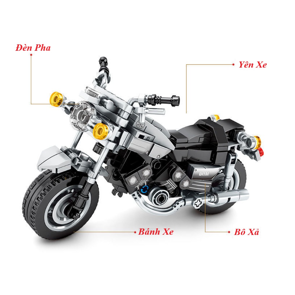 [300 CHI TIẾT] Bộ Đồ Chơi Lắp Ráp Xếp Hình LEGO Xe Đua, Xe Máy, Xe Moto , Mô Hình Xe