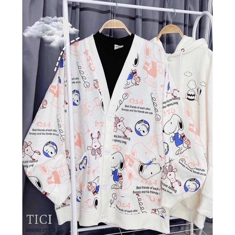 Áo Khoác Cardigan Unisex❤️Áo Cardigan SNOPPY form rộng Ulzzang Unisex Nam/Nữ (Chất vải cực xịn,video thật 100% tại Shop) | BigBuy360 - bigbuy360.vn