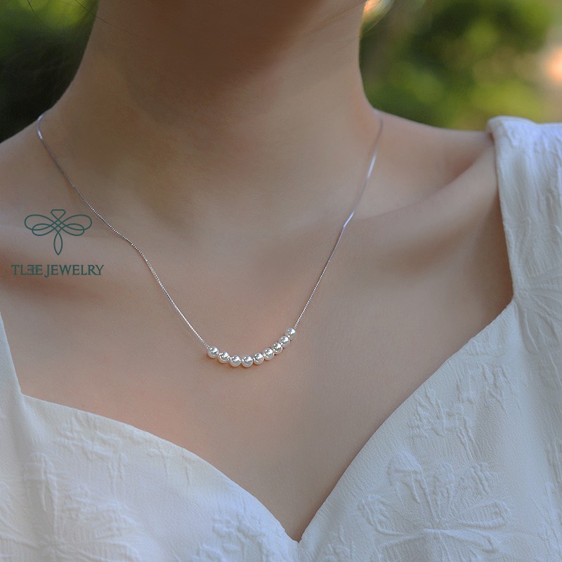 Dây chuyền bạc nữ TLEE gắn ngọc trai nhân tạo nữ tính TleeJewelry D0115